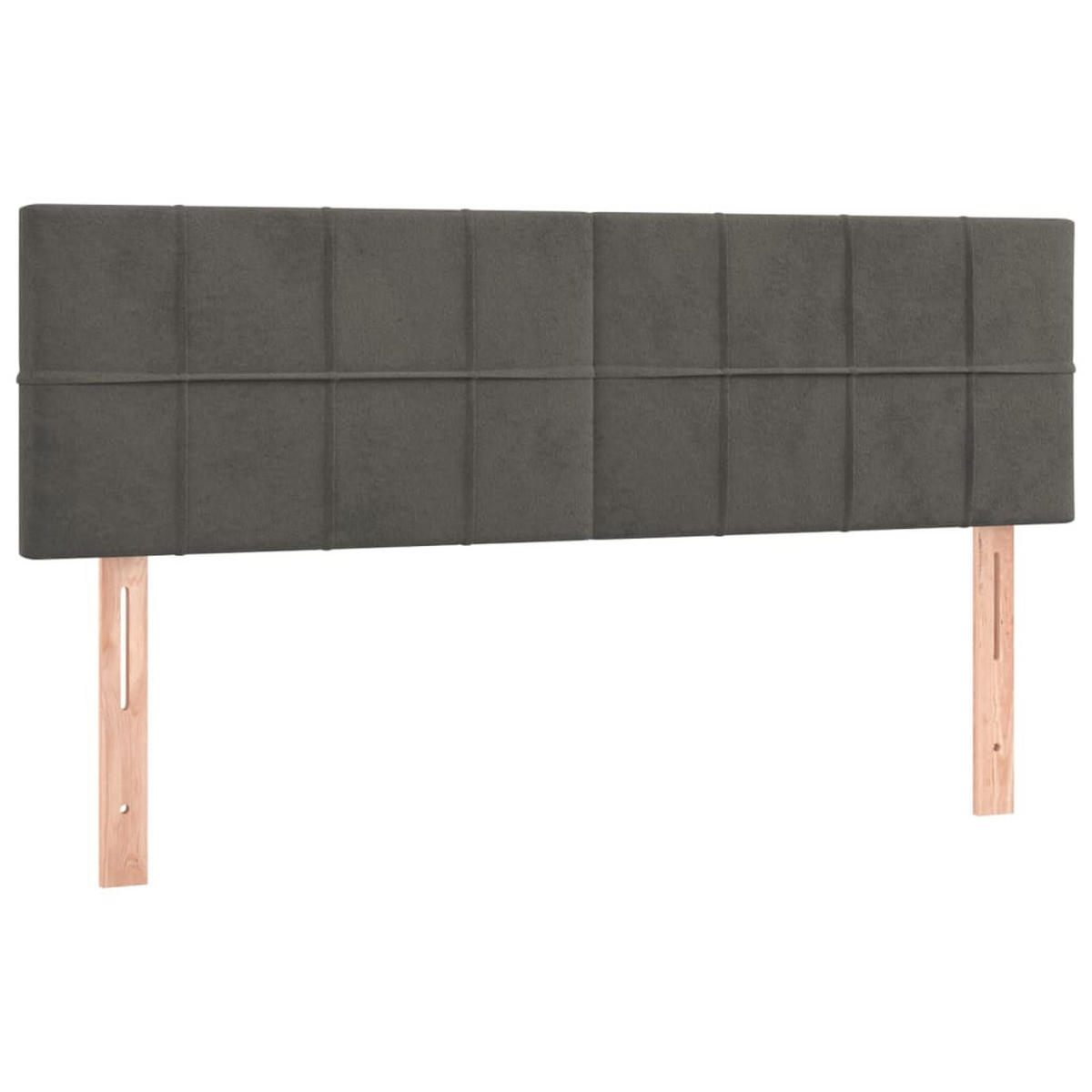 BOXSPRINGBETT mit Matratze und LED, 78/88 cm Kopfteil, 140/190 cm aus Samt, in Dunkelgrau - Dunkelgrau, Holz/Textil - vidaXL