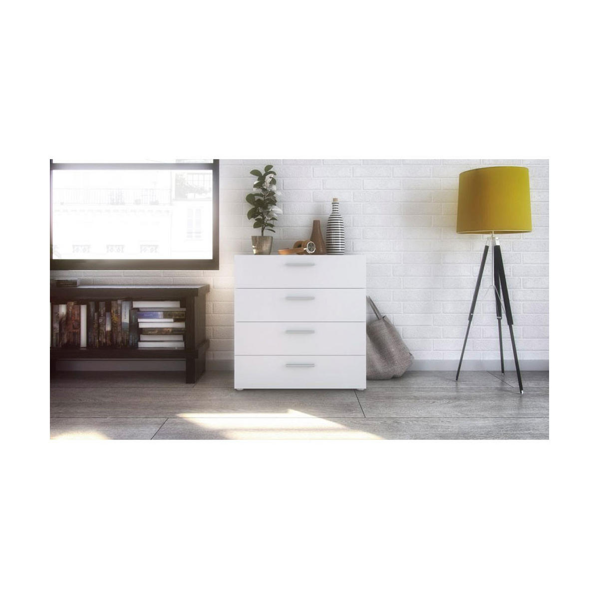 KOMMODE Weiß - Weiß, Holzwerkstoff (80/68/40cm) - ebuy24