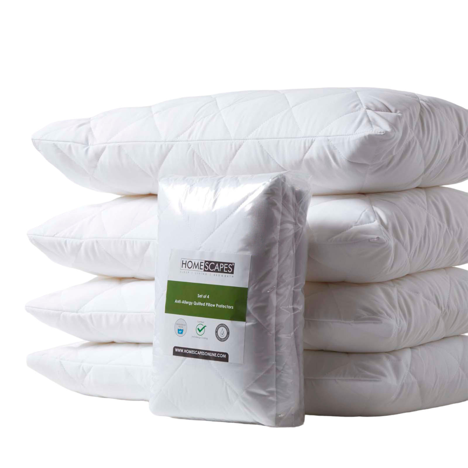 KISSENBEZUG Allergiker 48/74 cm, 4er-Set mit Hotelverschluss - Weiß, Textil (48/74cm) - Homescapes