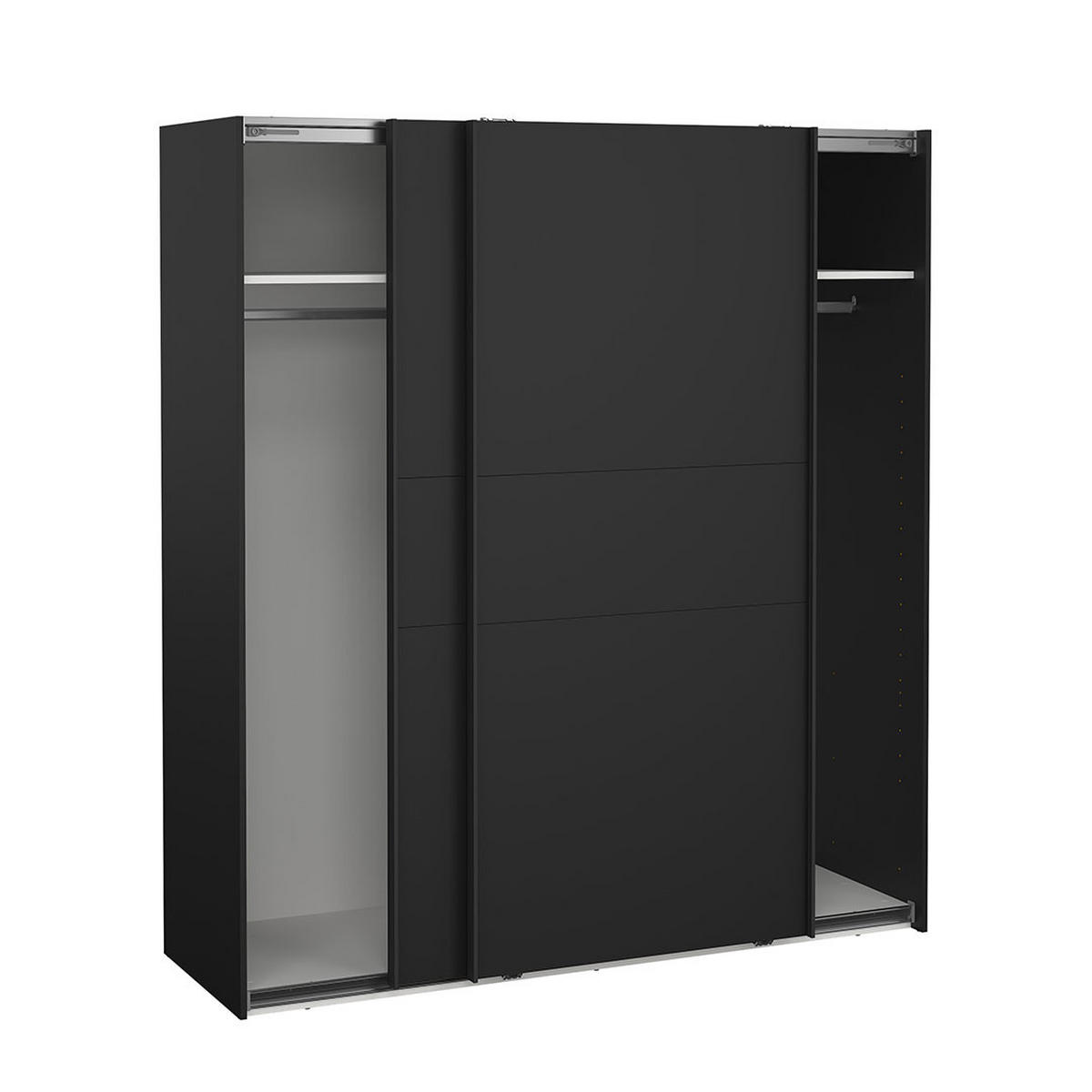 SCHIEBETÜRENSCHRANK, Como, Schwarz, Holzwerkstoff, 179 x 67 x 201 cm - Schwarz, Holzwerkstoff (179/201/67cm) - ebuy24