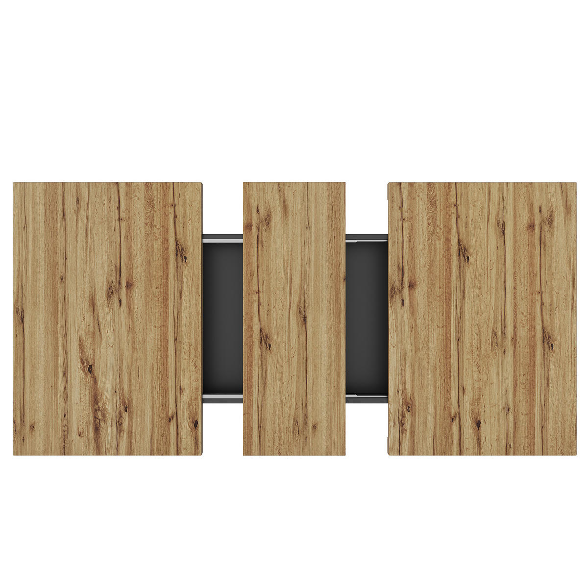 ESSTISCH Ausziehbarer aus MDF mit Stauraum, 110-140/80/75 cm, Schwarz - Schwarz, Holzwerkstoff (110/80/75cm) - Redom