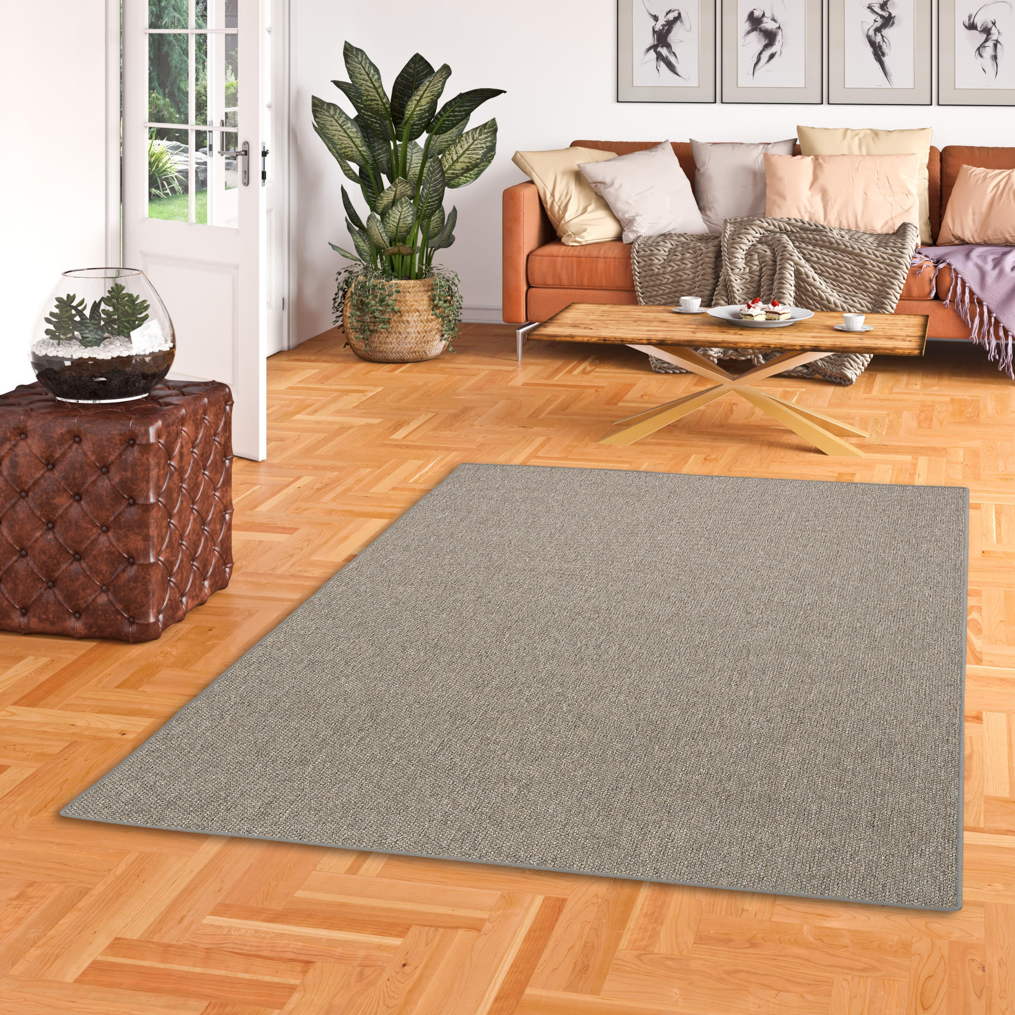 FLACHGEWEBE NATUR TEPPICH BENTZON - Blaugrau, Textil (200/250cm) - Snapstyle
