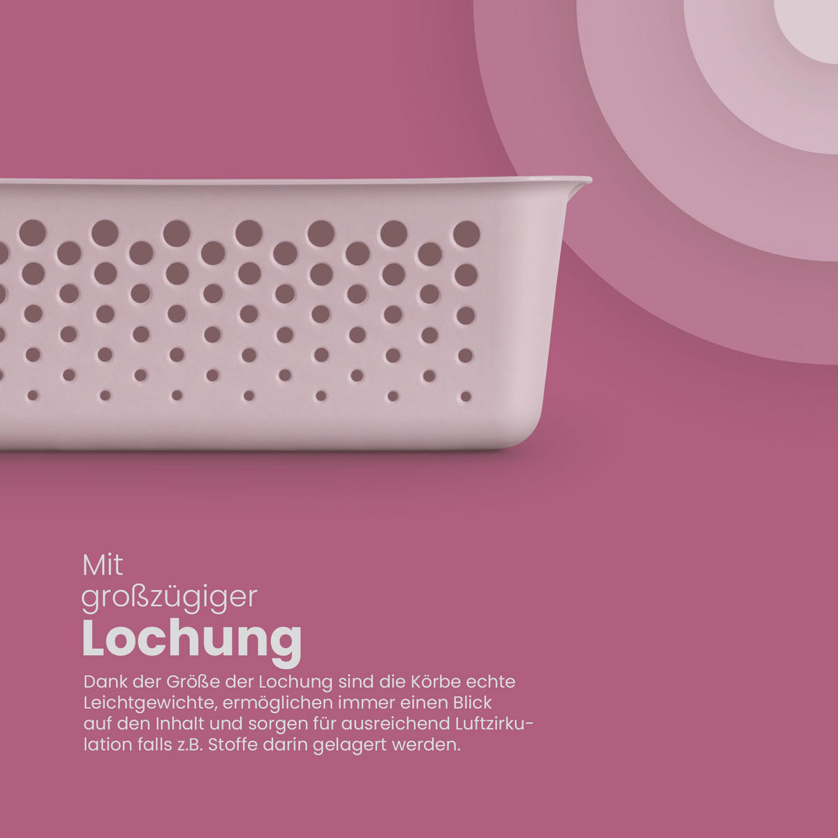 AUFBEWAHRUNGSKORB Rosa 25x16 cm - 4er Pack - Rosa, Kunststoff (16/8/25cm) - ProHome