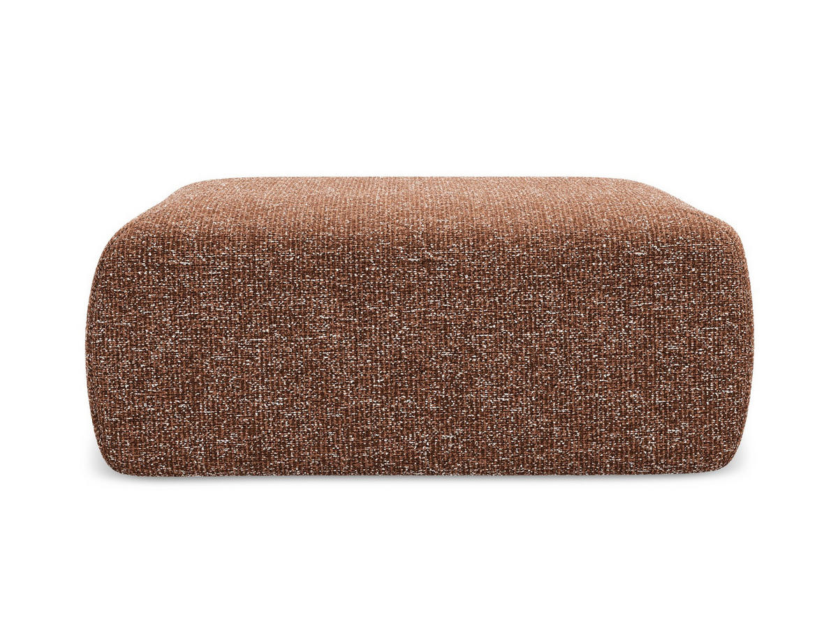 POUF Strukturstoff Stoff Orange - Terra cotta/Schwarz, Kunststoff/Textil (102/40/62cm) - Makamii