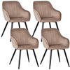 ARMLEHNSTUHL-SET 4 Stück in Samt(YZ5) - Braun, Textil (58/81/63cm) - HOMAVO