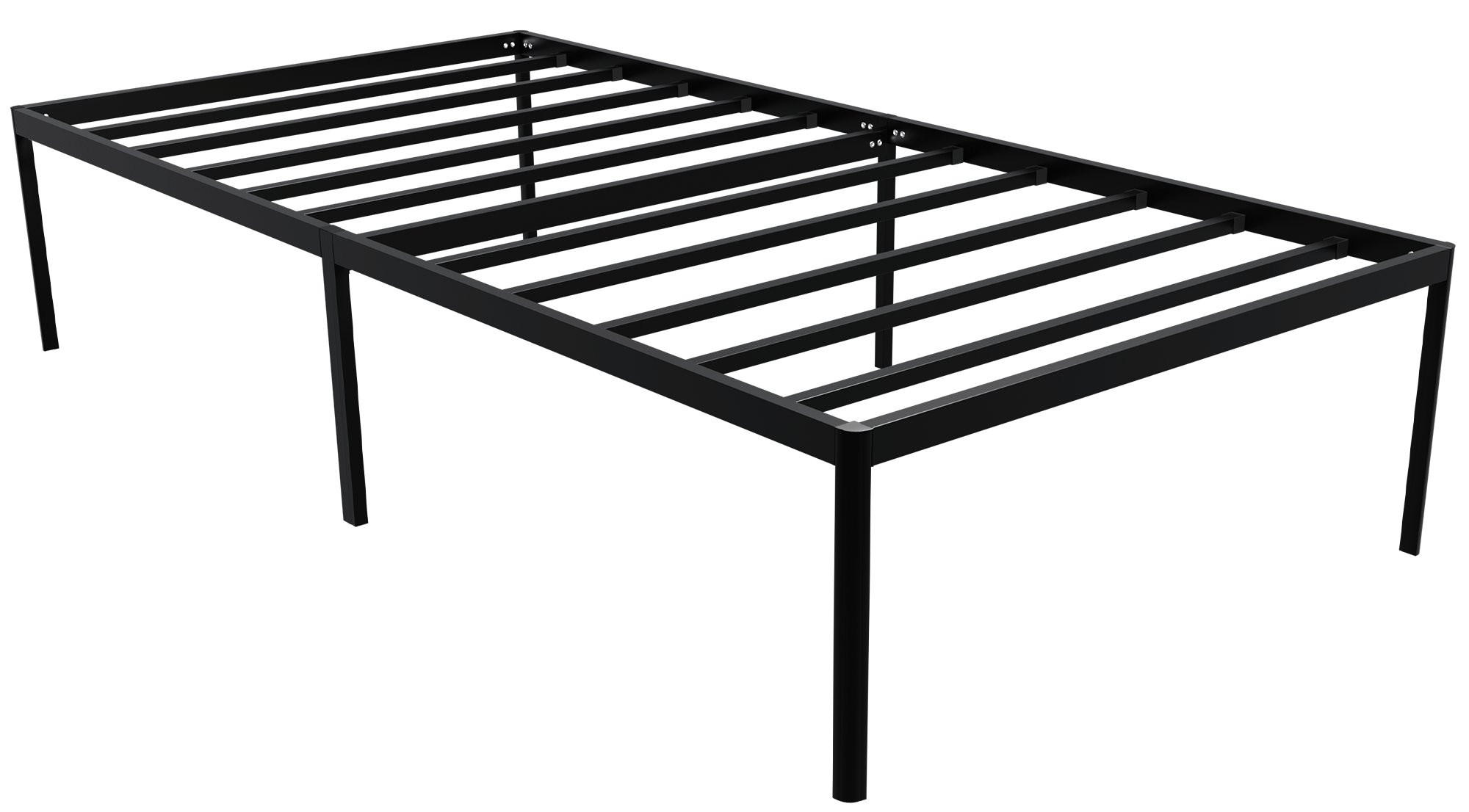 METALLBETT Rukim Metall Schwarz Bett 100x200 - Schwarz, Metall - DELUKE