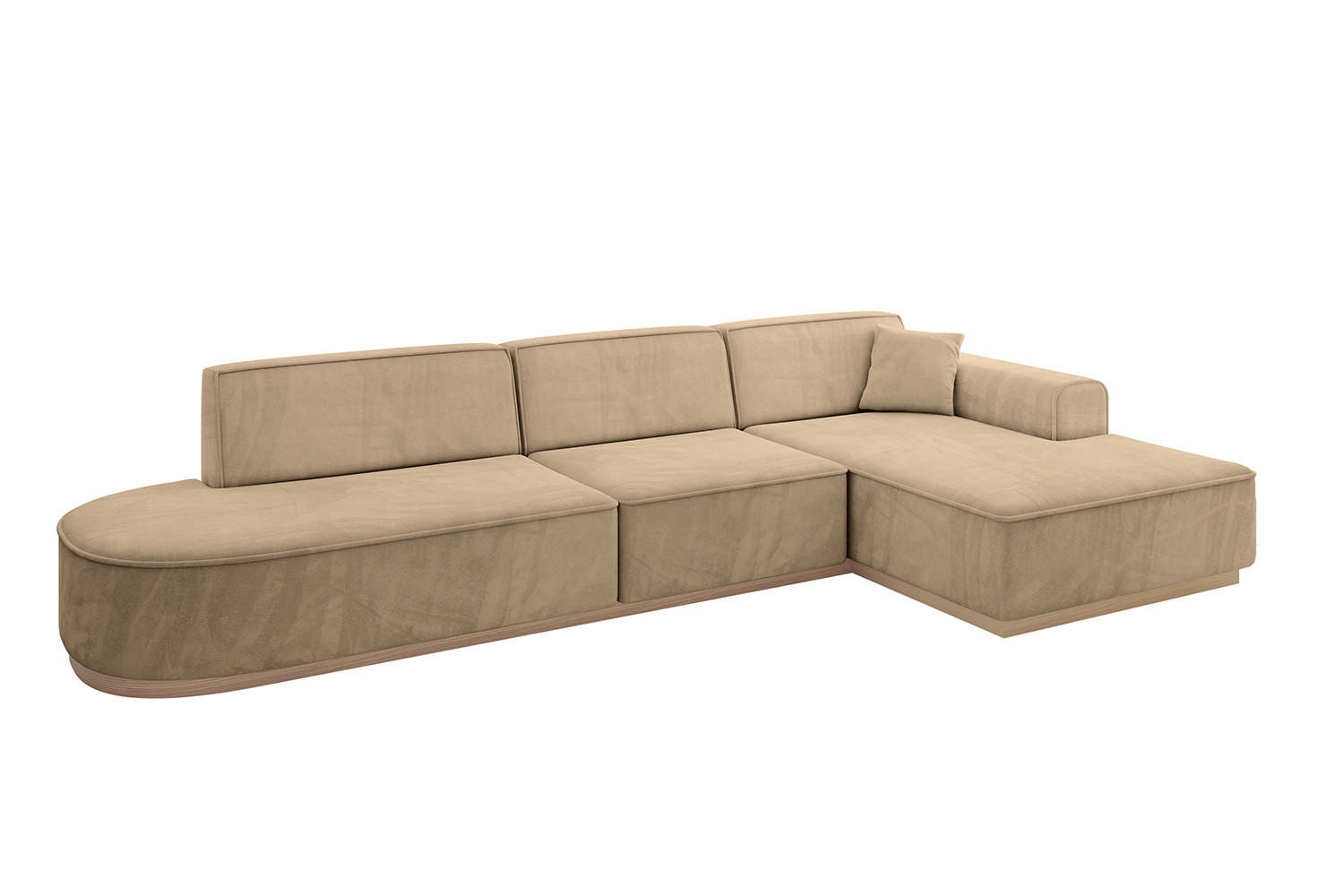 ECKSOFA Ottomane Rechts IREA-L2 - 328x171x83 cm Beige - Beige, Holzwerkstoff/Textil (171/328cm) - ALTDECOR