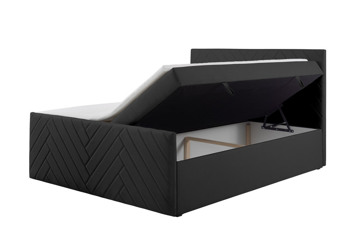 BOXSPRINGBETT NOVA mit Topper und Bettkasten, Grau, 120x200 cm - Grau, Textil (120/200cm) - KS Home Concept