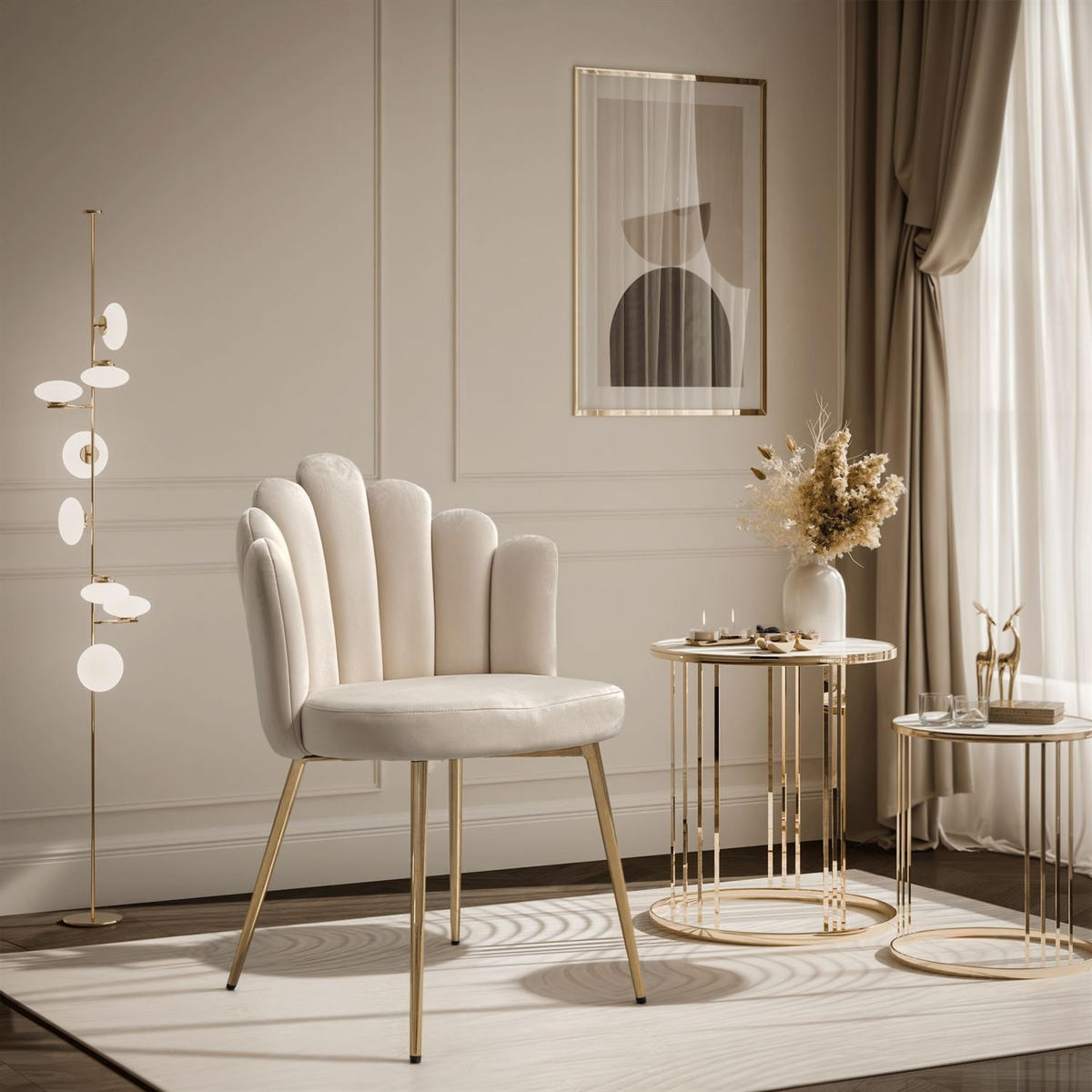 POLSTERSTUHL MARIS - Beige, Metall (46/83/42cm) - Lookway