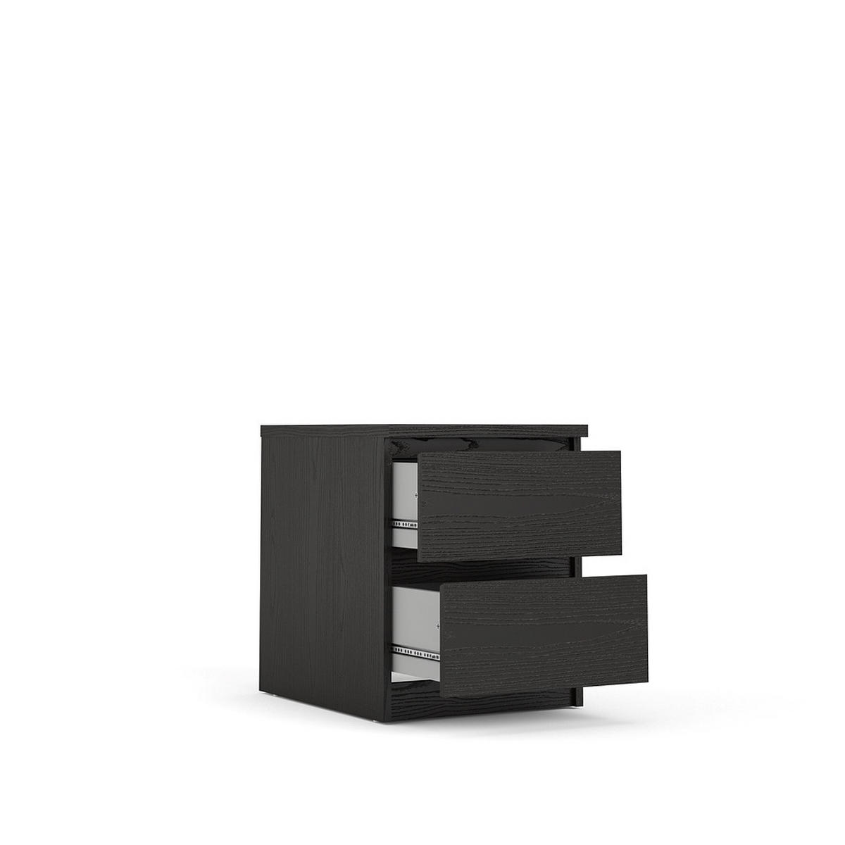 NACHTSCHRANK schwarz Esche - Schwarz, Holzwerkstoff (40/50/50cm) - ebuy24