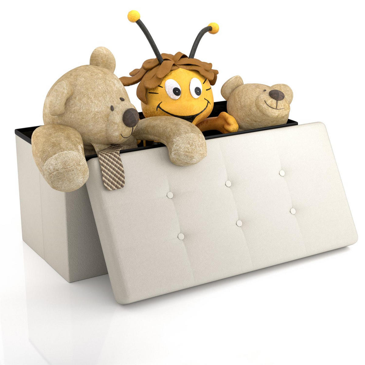 SITZBANK Faltbar Kunstleder (Weiß) - Weiß, Karton (78/38/38cm) - Intirilife