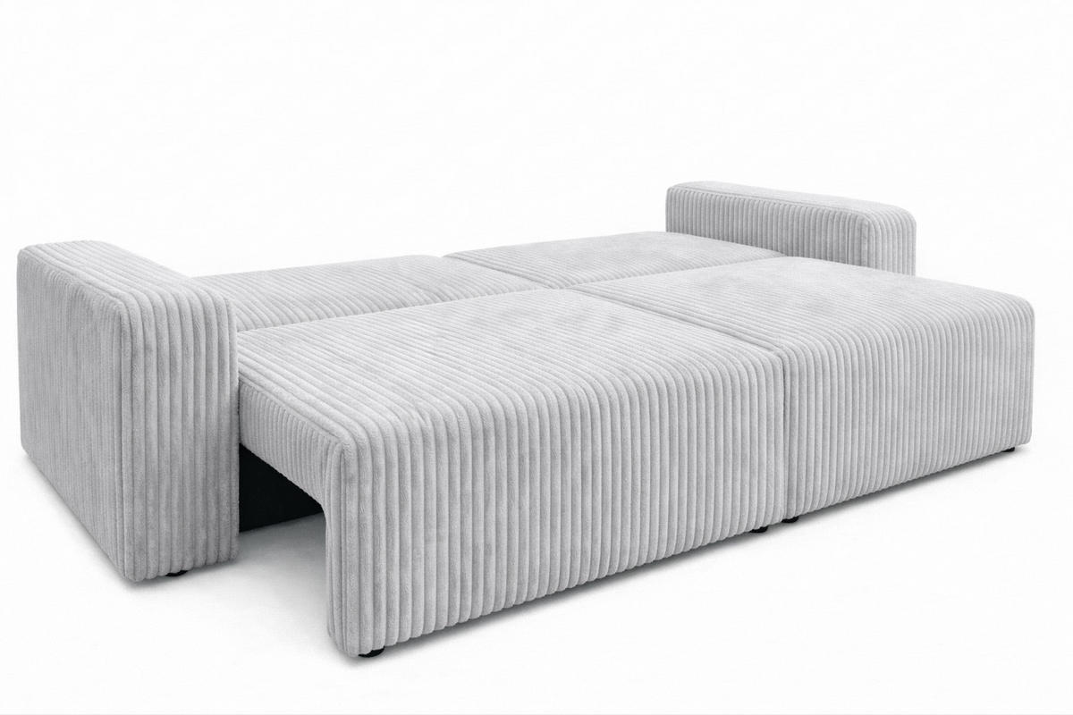 SOFA Mit Schlaffunktion Und Bettkasten, Cordstoff Tilia, Grau, BEST SCORNER - Grau, Holz (245/83/90cm) - Kaiser Möbel