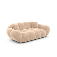 2-SITZER-SOFA Liva Beige Samtstoff - Beige, Textil (200/70/93cm) - VAROYAL