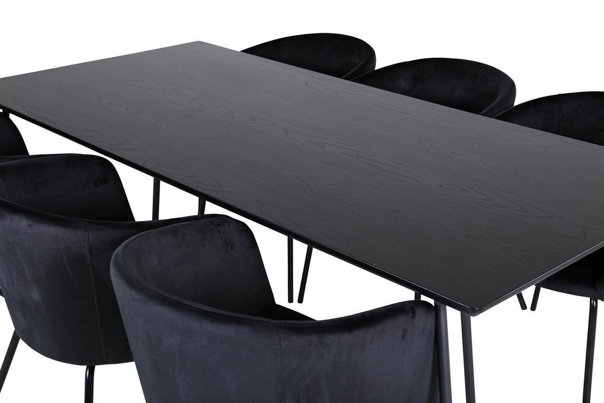 TISCHGRUPPE Schwarz - Schwarz, Holzwerkstoff (90/75/190cm) - ebuy24