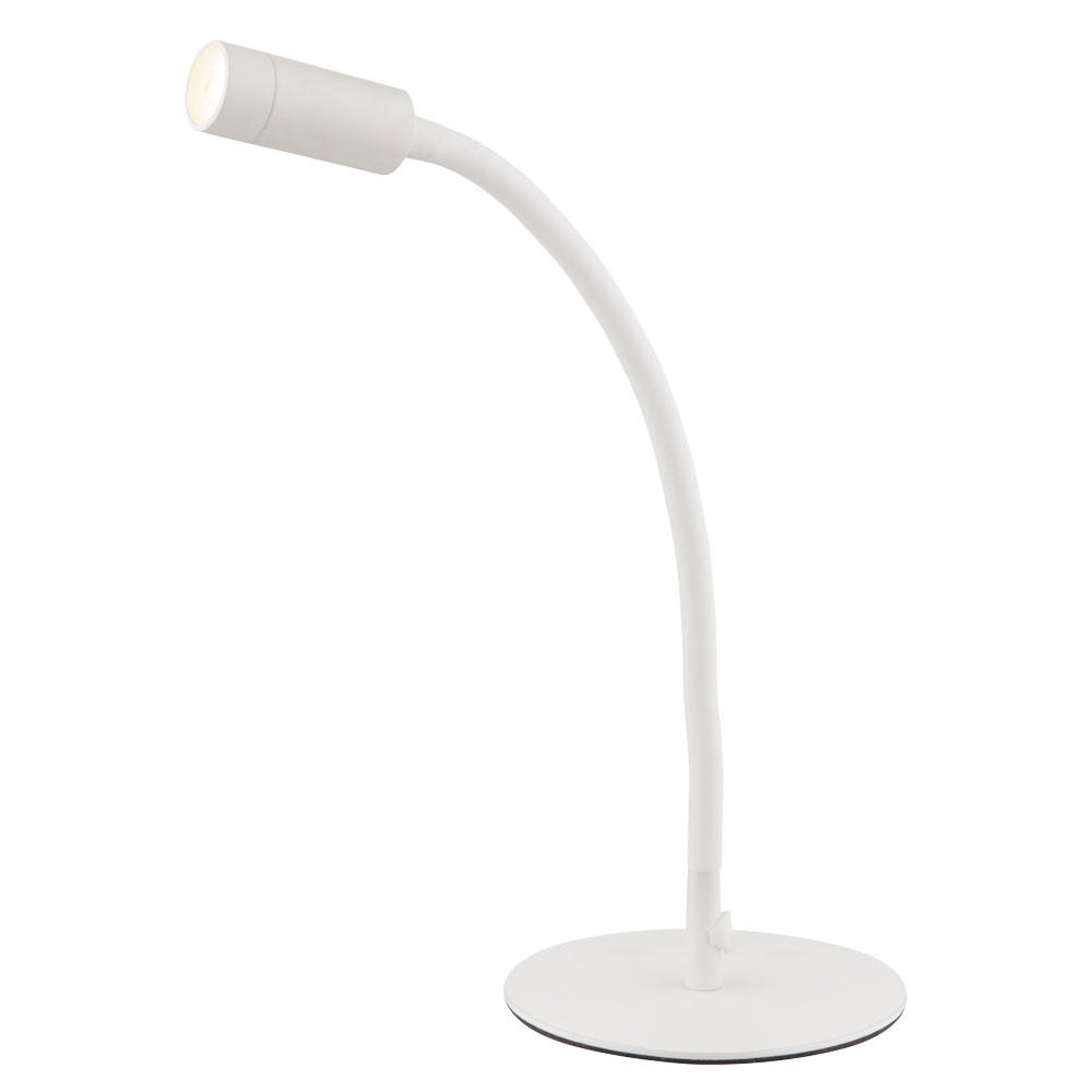 LED TISCHLEUCHTE Weiß Flexibler Arm - Weiß, Metall (18.5/18.5/44.3cm) - Globo Lighting