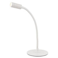 LED TISCHLEUCHTE Weiß Flexibler Arm - Weiß, Metall (18.5/18.5/44.3cm) - Globo Lighting