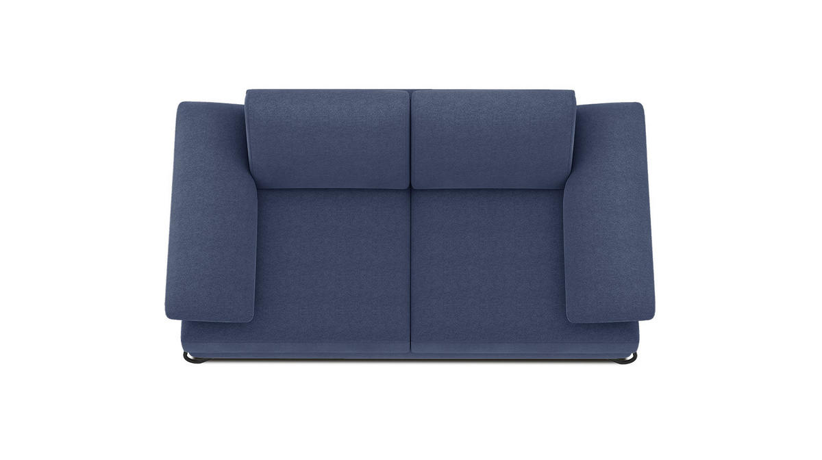 SOFA LORI 2-Sitzer, blau - Blau/Schwarz, Holzwerkstoff/Textil (185/87/96cm) - Courtois Laville
