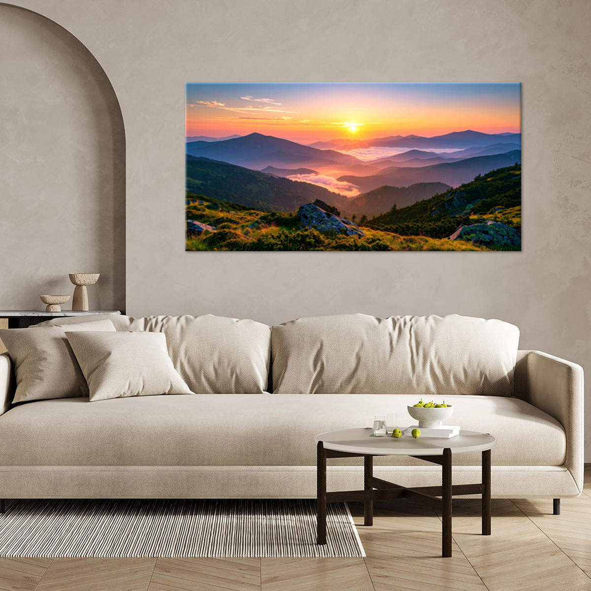 LEINWANDBILD Landschaften 120x60cm - Multicolor, Textil (120/60cm) - Feeby