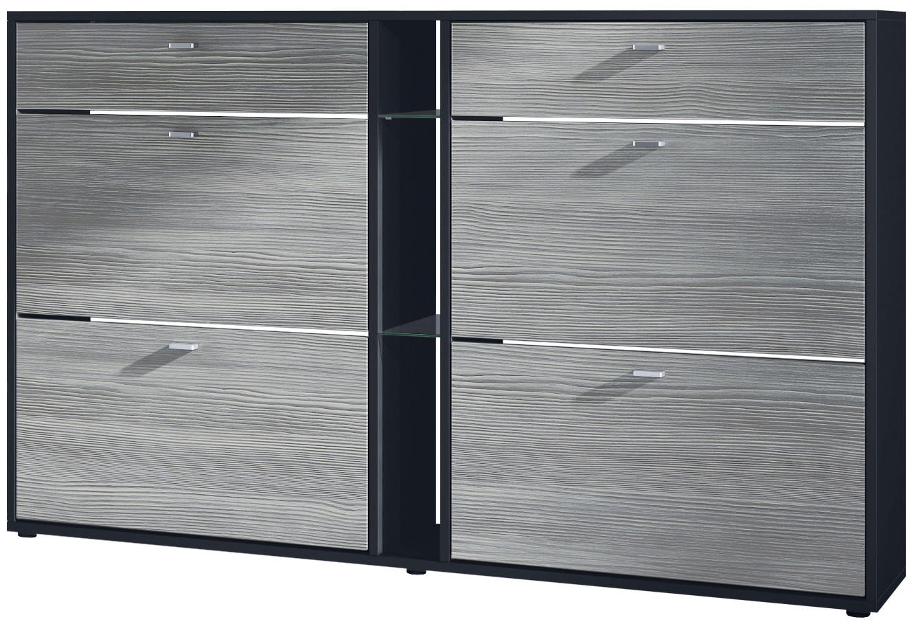 SCHUHSCHRANK Today Fronten in Avola-Anthrazit - Anthrazit, Holzwerkstoff (155.5/95/28cm) - Vladon