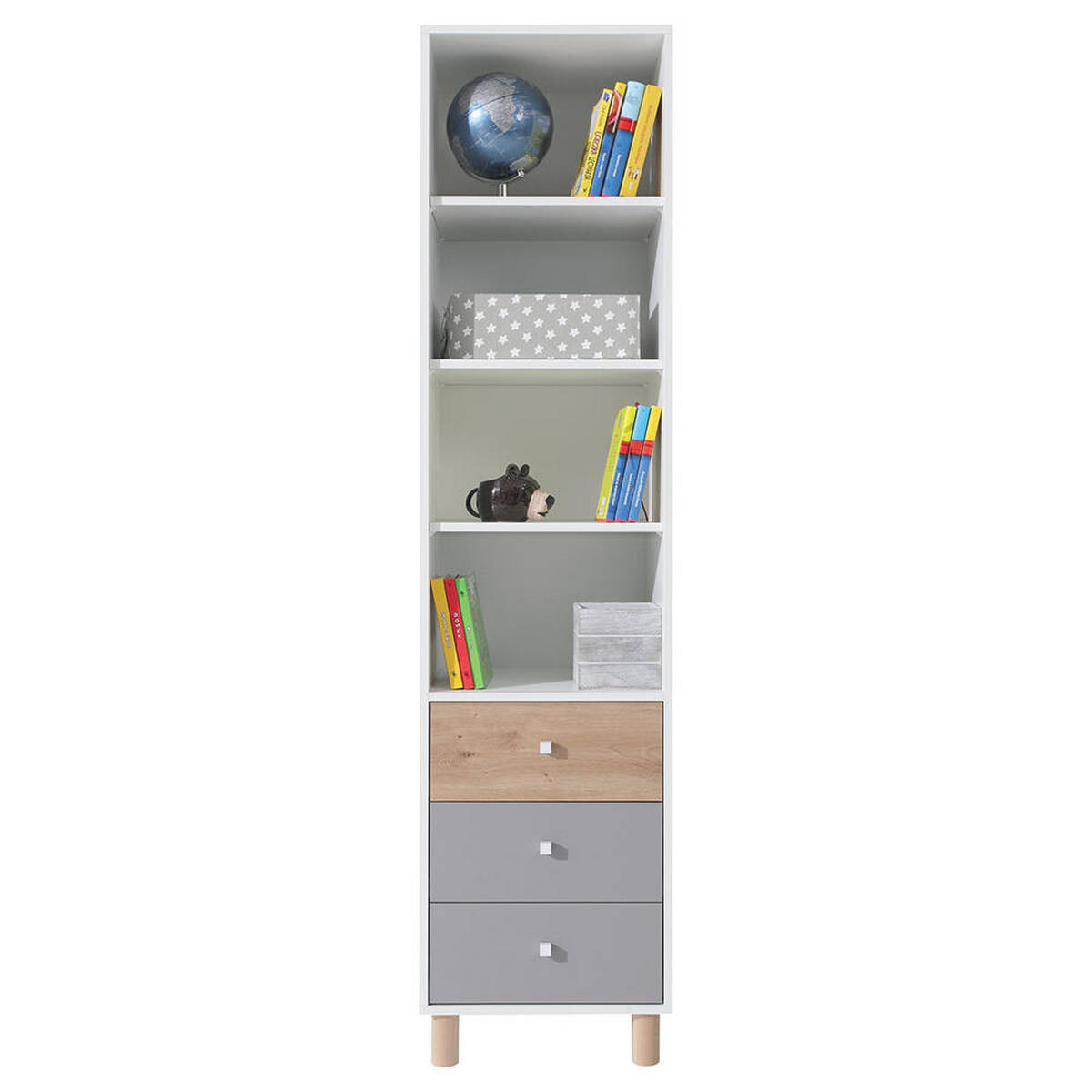 SCHLAFZIMMER Set 7-tlg. – FARO System – Grau / Weiß - Grau, Holzwerkstoff (90/190/90cm) - hi-markt