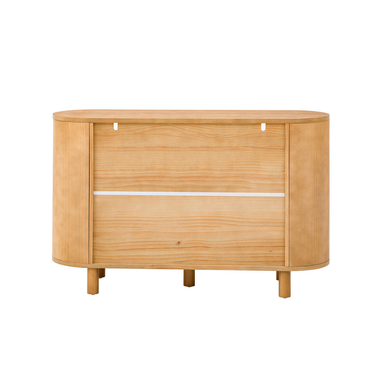 KOMODA 120/38/77 cm prirodna od MDF-a s podesivim policama i zaobljenim pretincem - prirodne boje, drvni materijal (120/77/38cm) - OKWISH