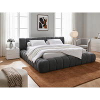 POLSTERBETT Adore Anthrazit 180/200 cm Samt mit Bettkasten - Anthrazit, Textil/Metall (180/200cm) - wonello