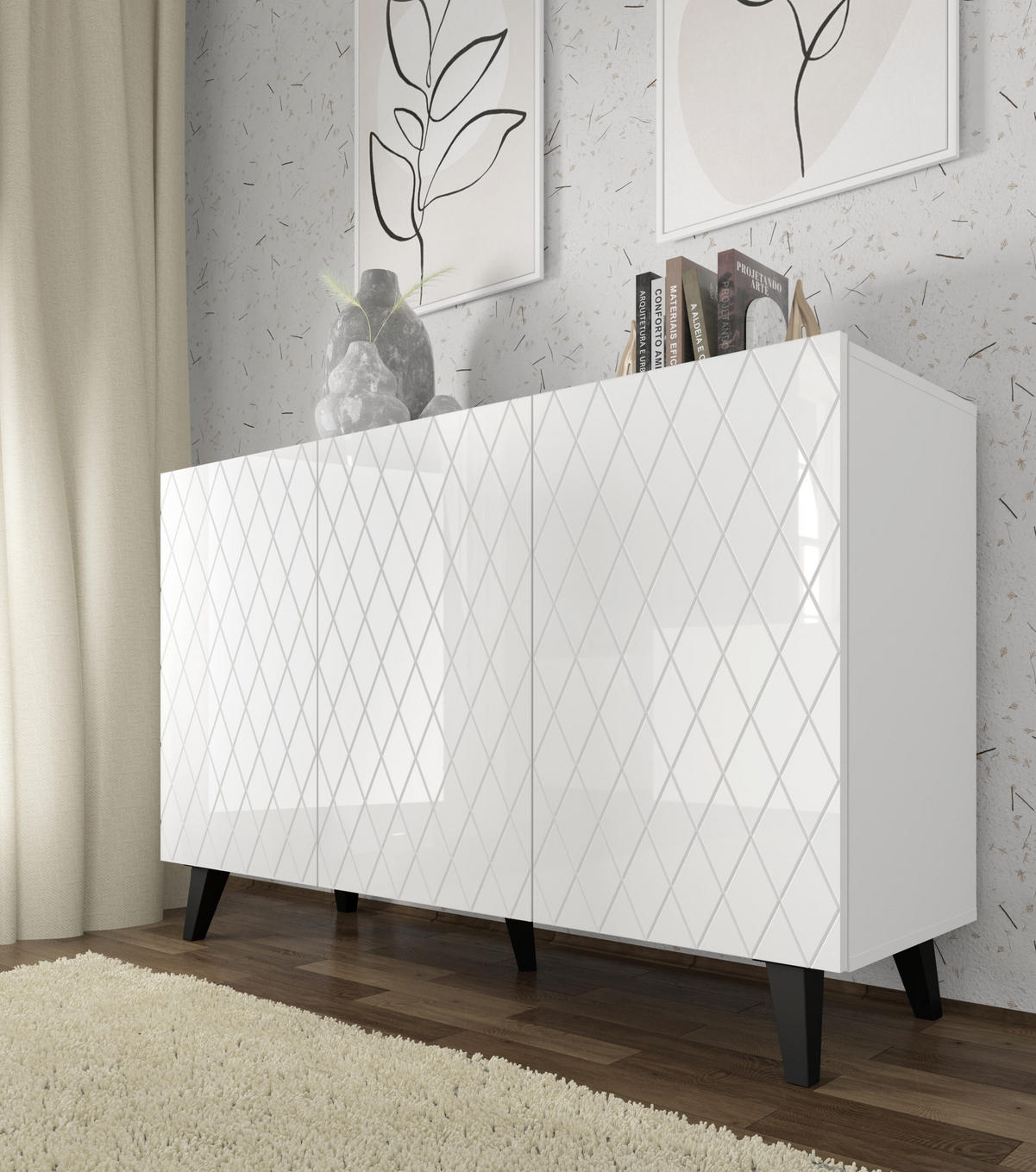 KOMMODE Weiß 145/90/42 - Weiß, Holzwerkstoff (145/90/42cm) - RAUMHIRSCH FURNITURE