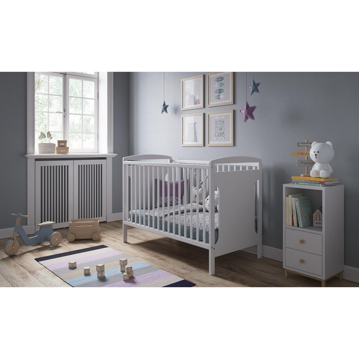 BABYBETT Elinor, Mitwachsendes, Weiß - Weiß, Holz (60/120cm) - Premiers Moments