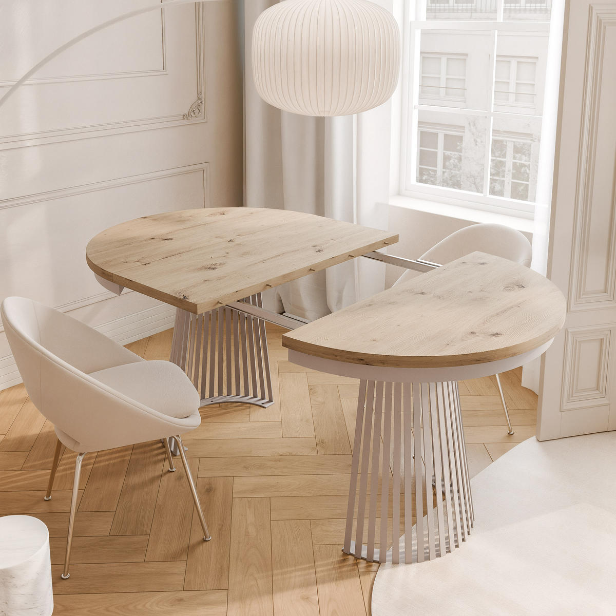 AUSZIEHTISCH AUREA 100-180/75 cm, Kaschmir / Artisan-Eiche - Kaschmir/Eiche Artisan, Holzwerkstoff/Metall (100/100/75cm) - Idohome