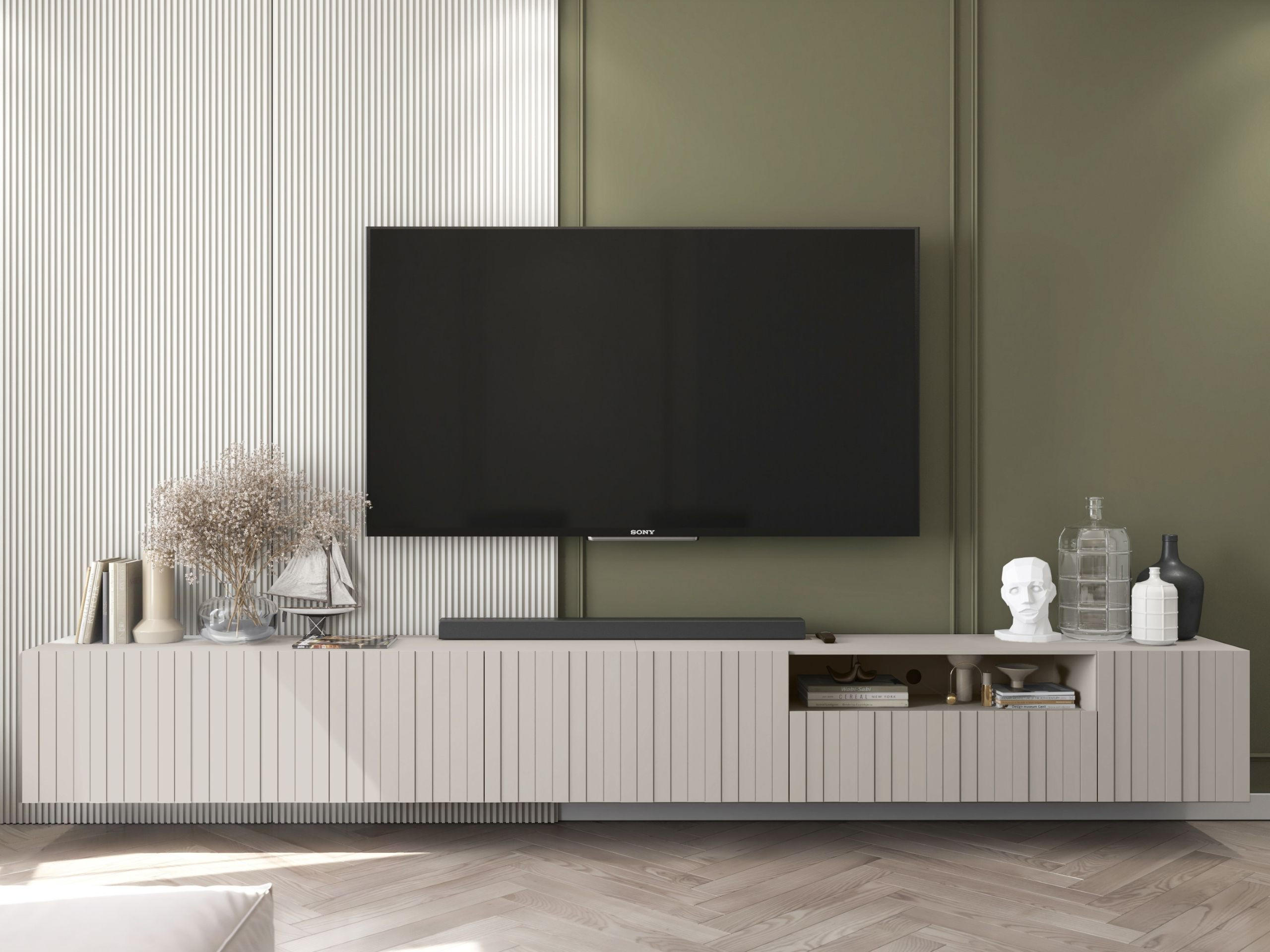 TV-LOWBOARD 2-er Set Elpis2 Kaschmir Matt Glamour 150 cm - Kaschmir, Holzwerkstoff (300/37.5/36.5cm) - Meble Lindner