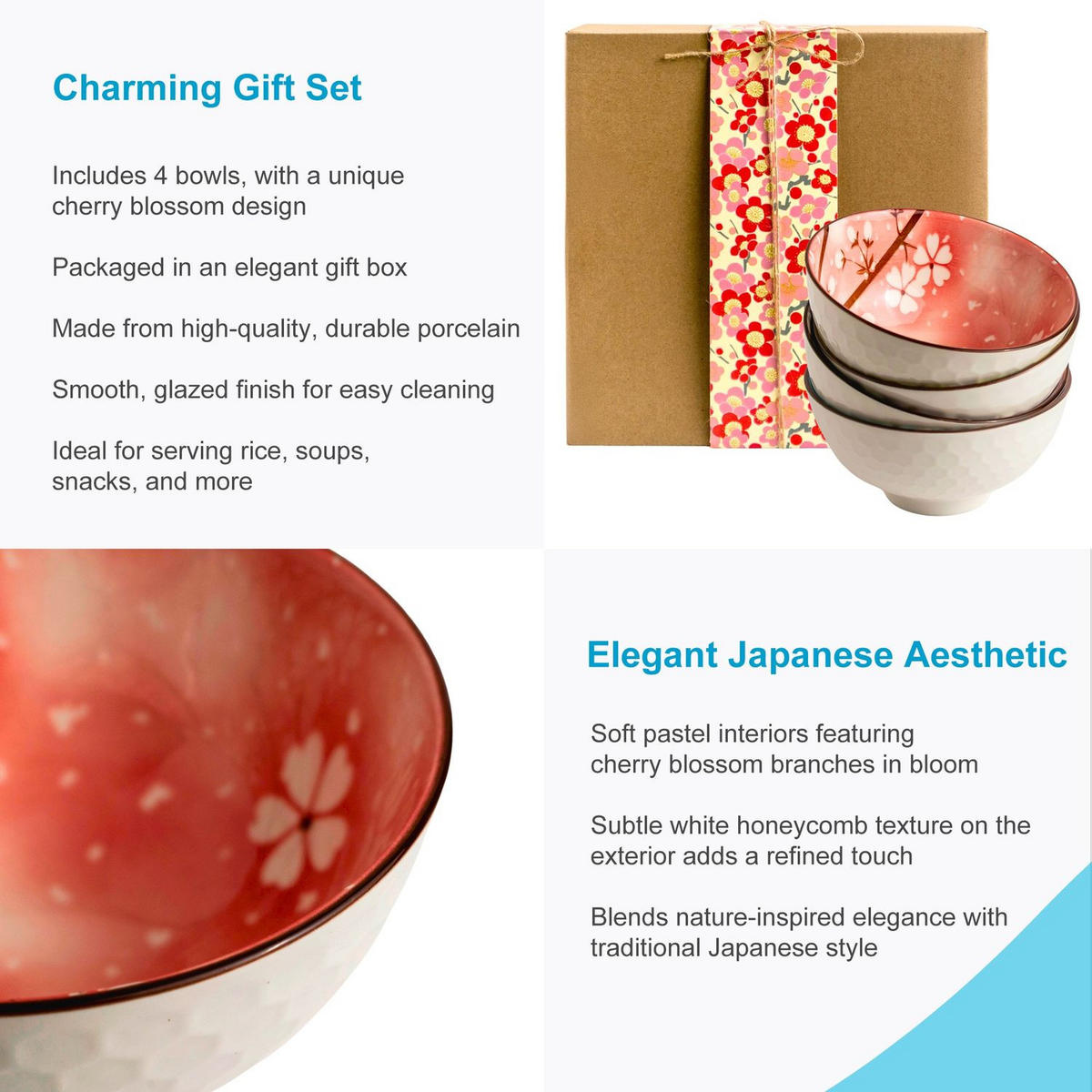 SCHALEN-SET (4-tlg.) - Multicolor, Keramik - Intirilife