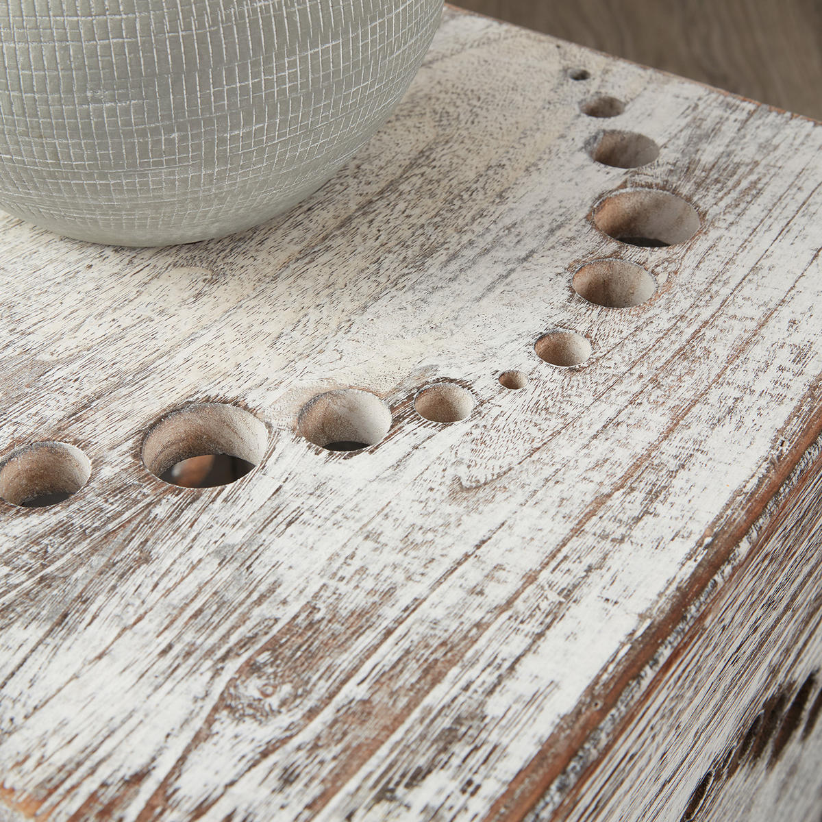 BEISTELLTISCH 2er Set Grau shabby - Grau, Holz (45/45/45cm) - Homestyle4u