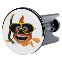 WASCHBECKENSTÖPSEL Fisch - Orange, Kunststoff/Metall (4/7/7cm) - Sanilo