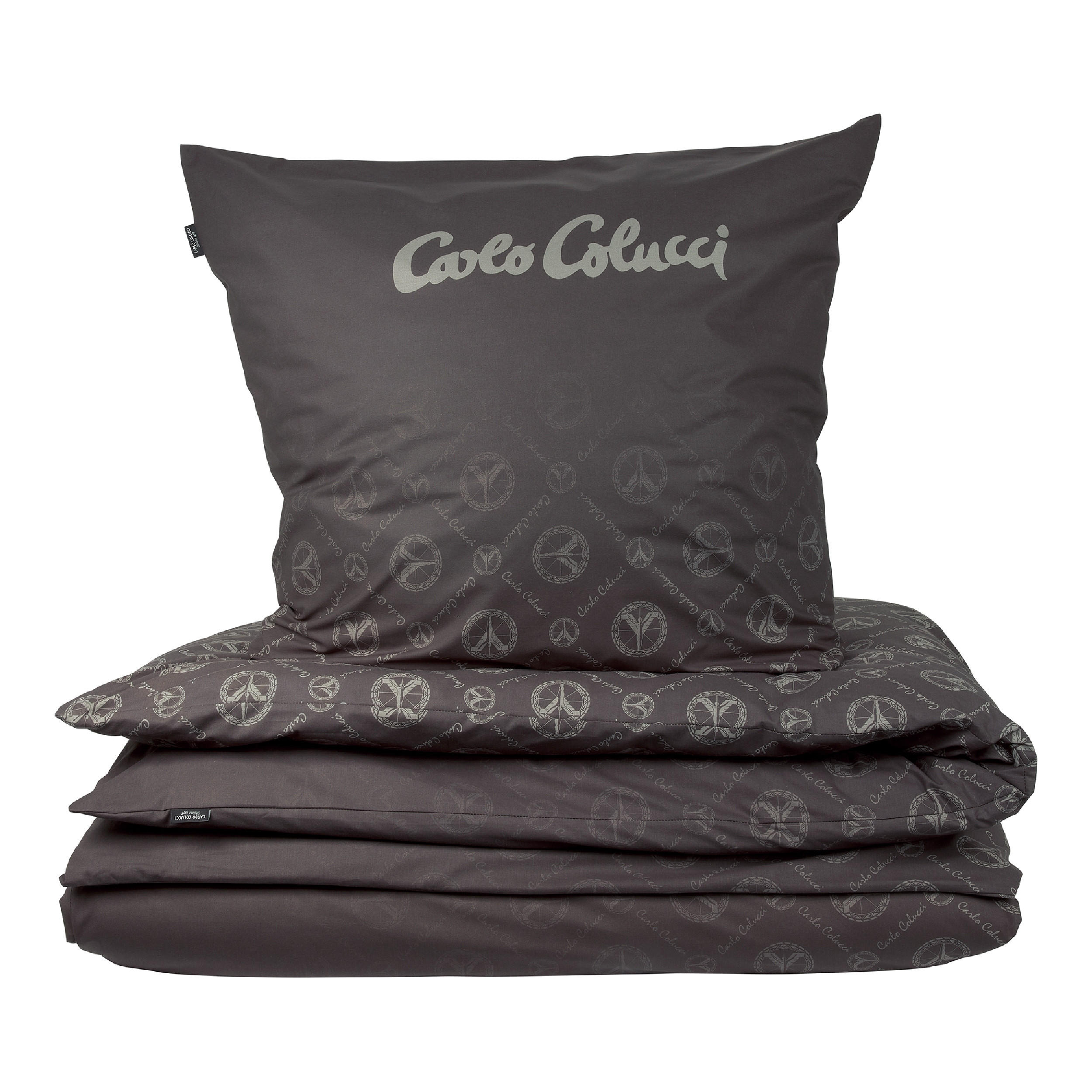 BETTWÄSCHESET Carlo Classico - Mikrofaser - 2-teilig - 135 x 200 cm - Anthrazit - Anthrazit, Textil (135/200cm)