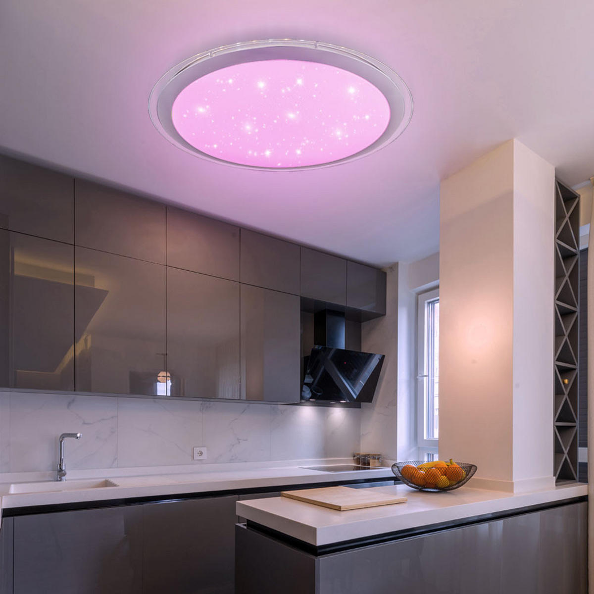 LED DECKENLEUCHTE CARRY Weiß - Weiß, Metall (53/53/8.3cm) - Globo Lighting