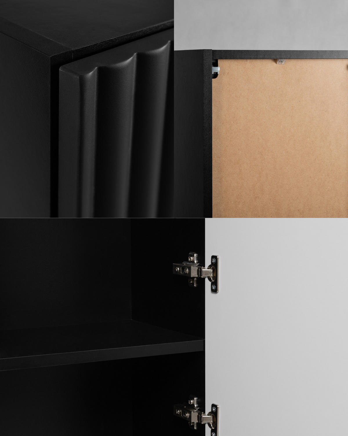 BADEZIMMER-HOCHSCHRANK: Schwarz / Griffe Schwarz, 35 x 27 x 136 cm - Schwarz, Holzwerkstoff (35/136/27cm) - 3XE LIVING