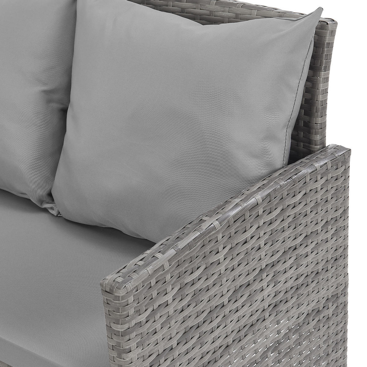 RATTAN-LOUNGE Madison - Grau, Kunststoff - SVITA