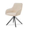 DREHSTUHL Clyde mit Armlehne samt beige - Beige, Textil (57/85/61cm) - Juskys