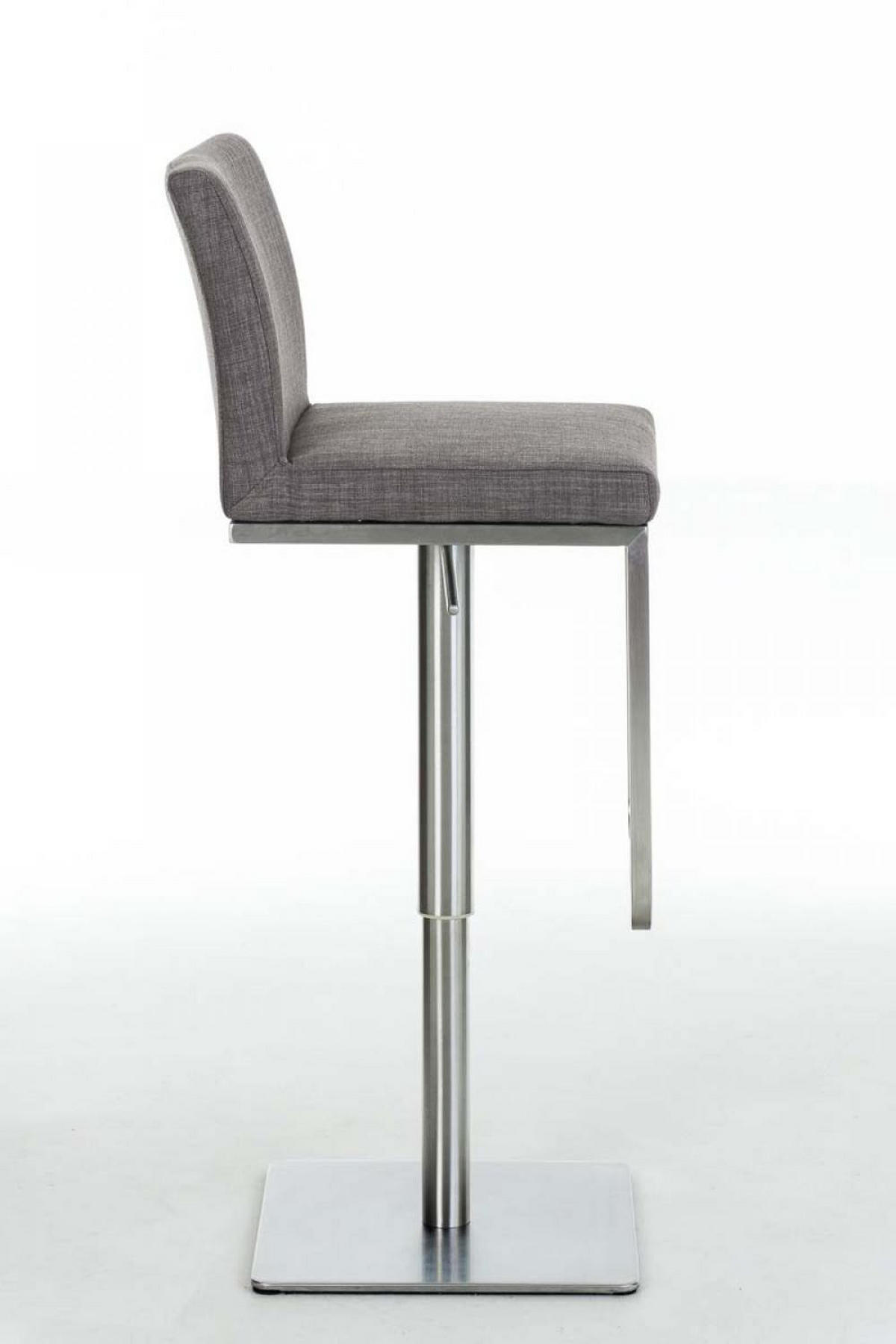 BARHOCKER 2er Set Stoff Grau - Edelstahlfarben/Grau, Textil/Metall (42/86/44cm) - CLP