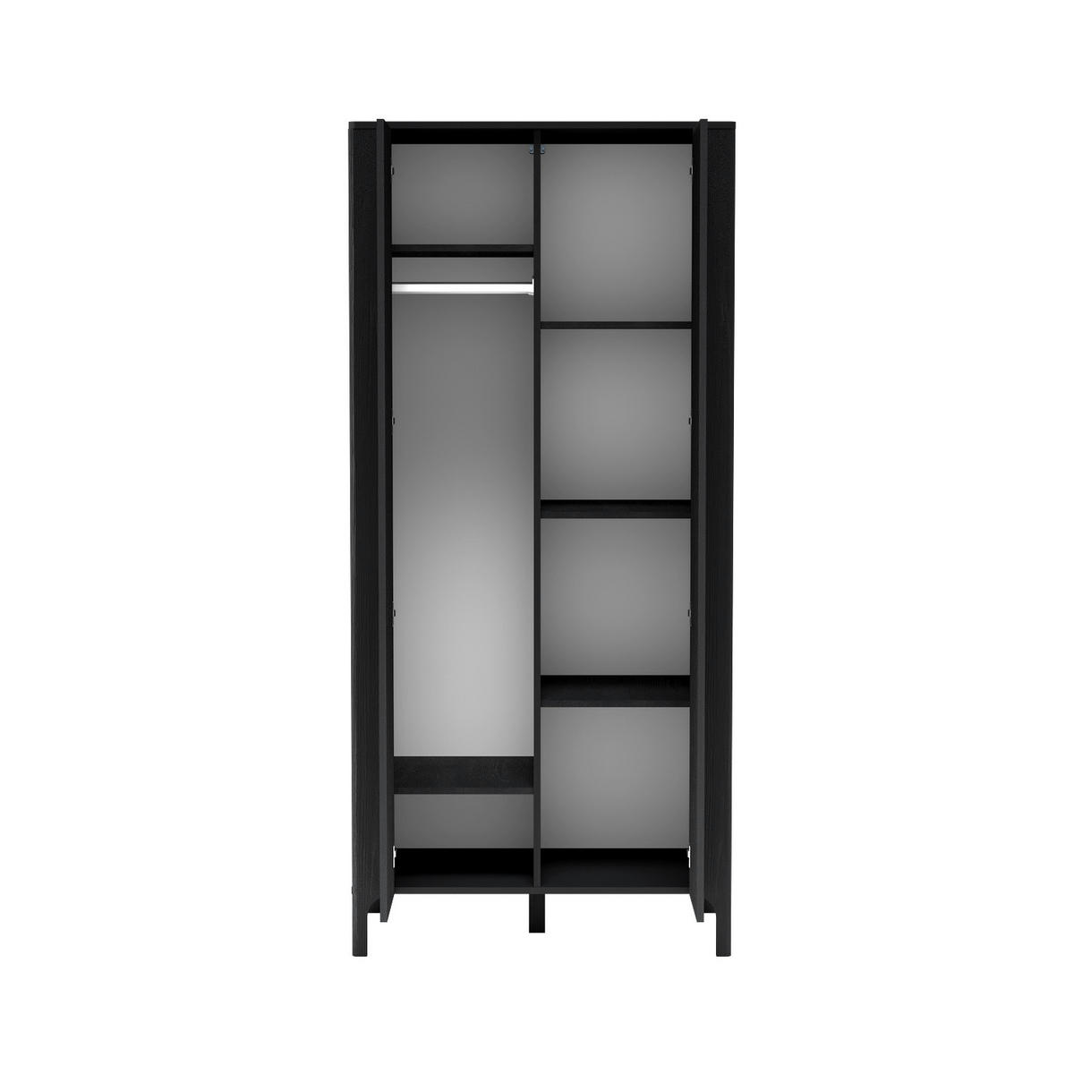 DREHTÜRENSCHRANK ALICANTE 90/197/54,5 cm 2-türig Schwarz - Schwarz, Holzwerkstoff (90/197/54.5cm) - MASSENO