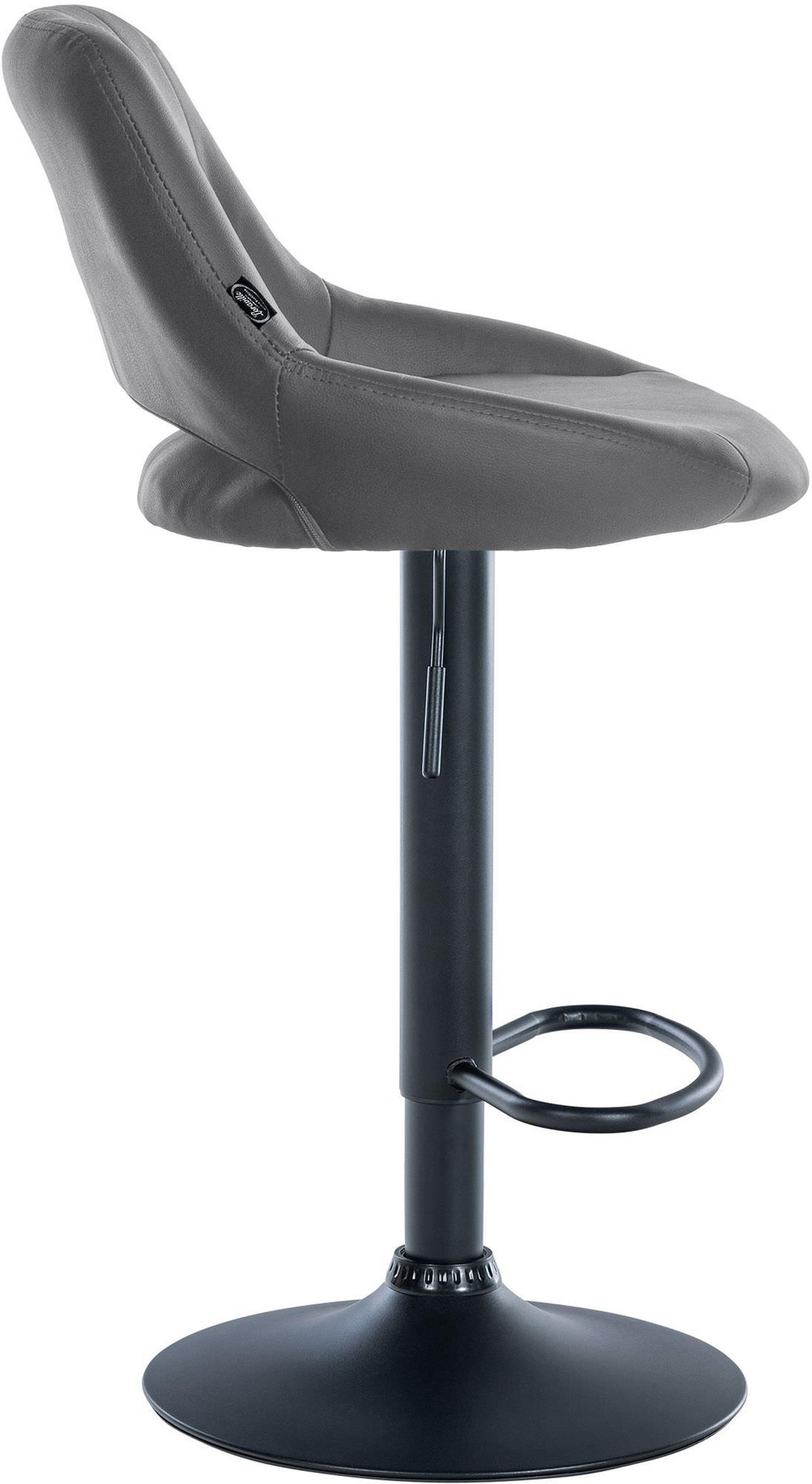 BARHOCKER 2er Set Milos Kunstleder B grau - Schwarz/Grau, Kunststoff/Metall (47/106/48cm) - TPFLiving