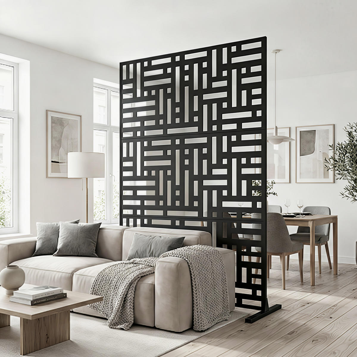 DĚLÍCÍ STĚNA Bernalda - černá, kov (120/180cm) - casa.pro