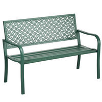 SITZBANK MIT BLUMENMUSTER, max. 240 kg, 127 x 63 x 83 cm, Stahl, Dunkelgrün - Dunkelgrün, Metall (127/83/63cm) - Outsunny