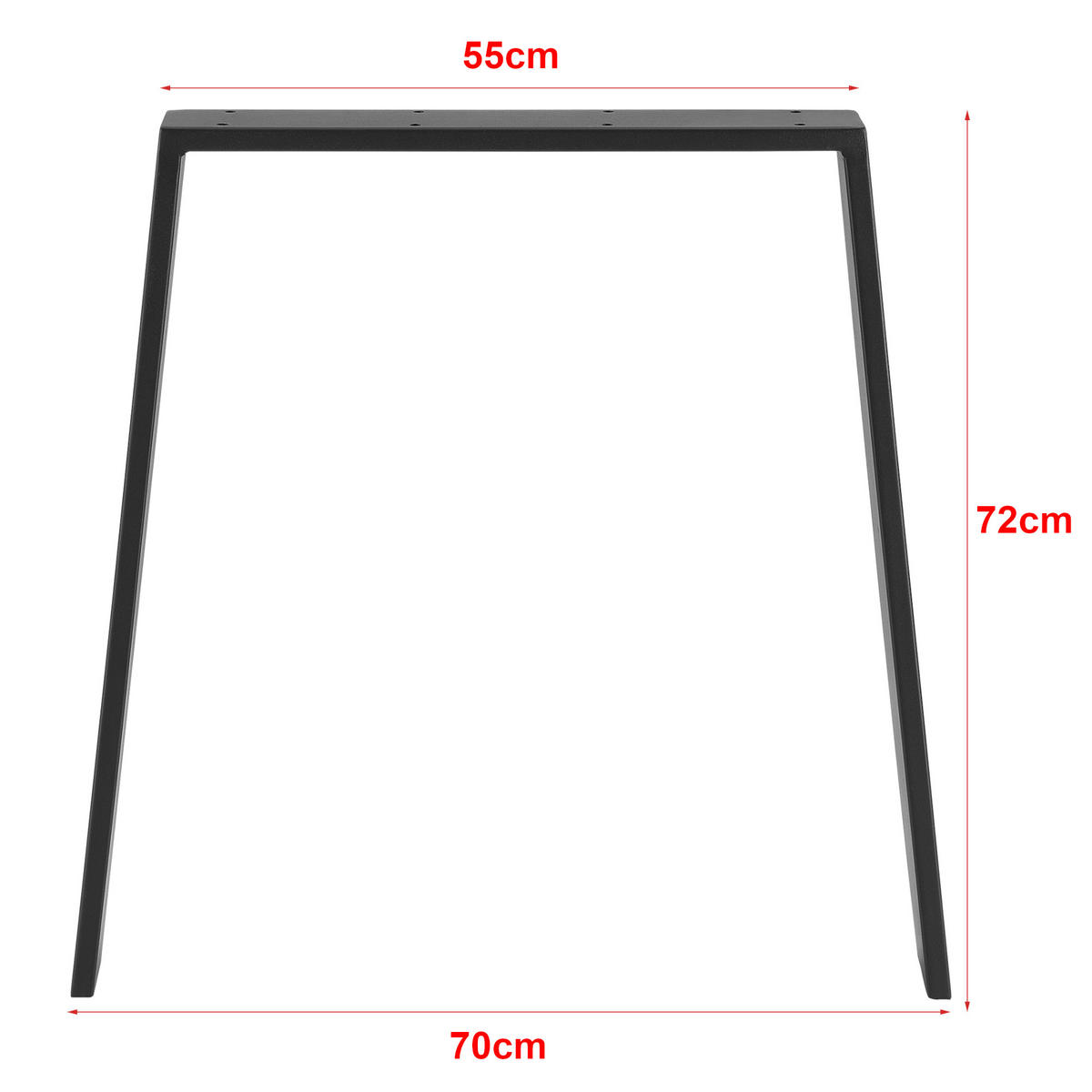 SADA STOLOVÝCH NOH 2 ks Kraftisried - černá, kov (70/72/6cm) - [en.casa]