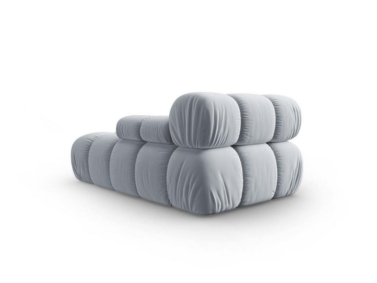CHAISELONGUE rechts Bellis aus Samt hellblau - Hellblau, Textil (97/62/157cm) - Micadoni
