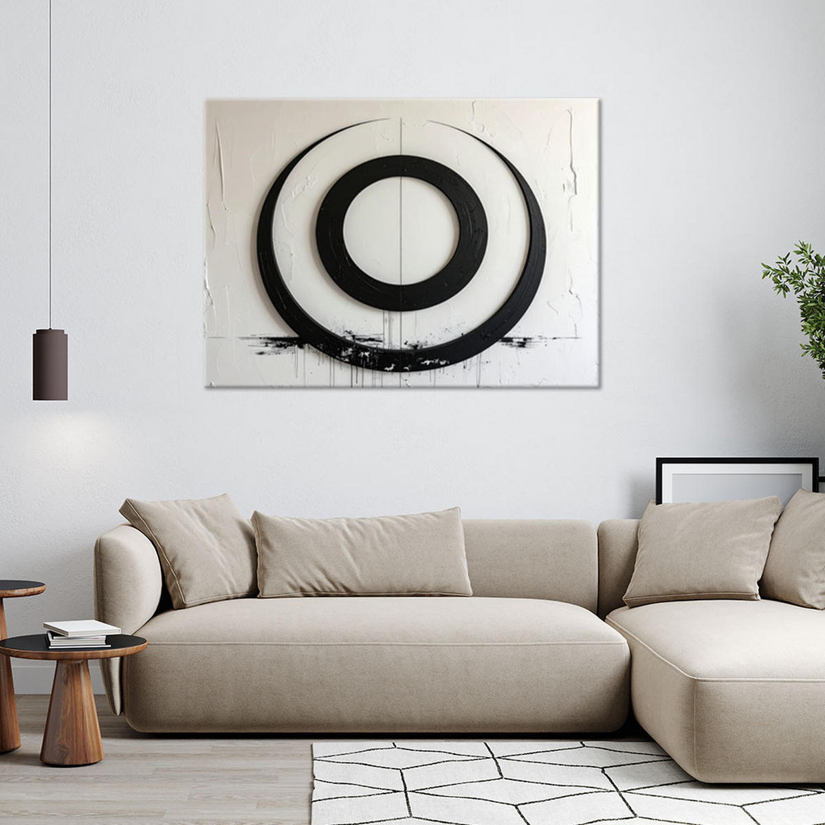 LEINWANDBILD Abstraktion 60x40cm - Schwarz, Textil (60/40cm) - Feeby