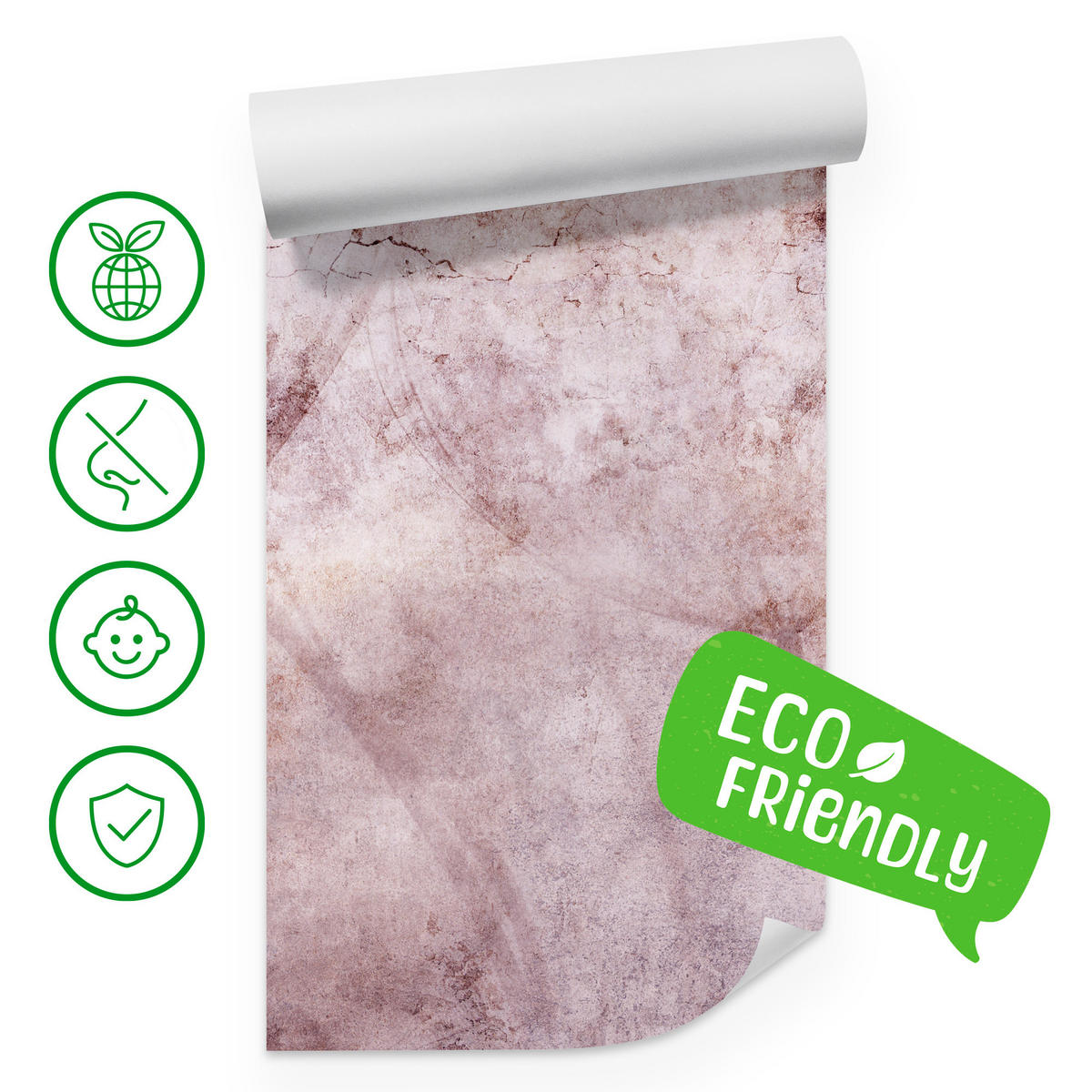 FOTOTAPETE Löwenzahnsamen Beton Retro Abstraktion 200x140 - Violett/Rosa, Papier (200/140cm) - Muralo