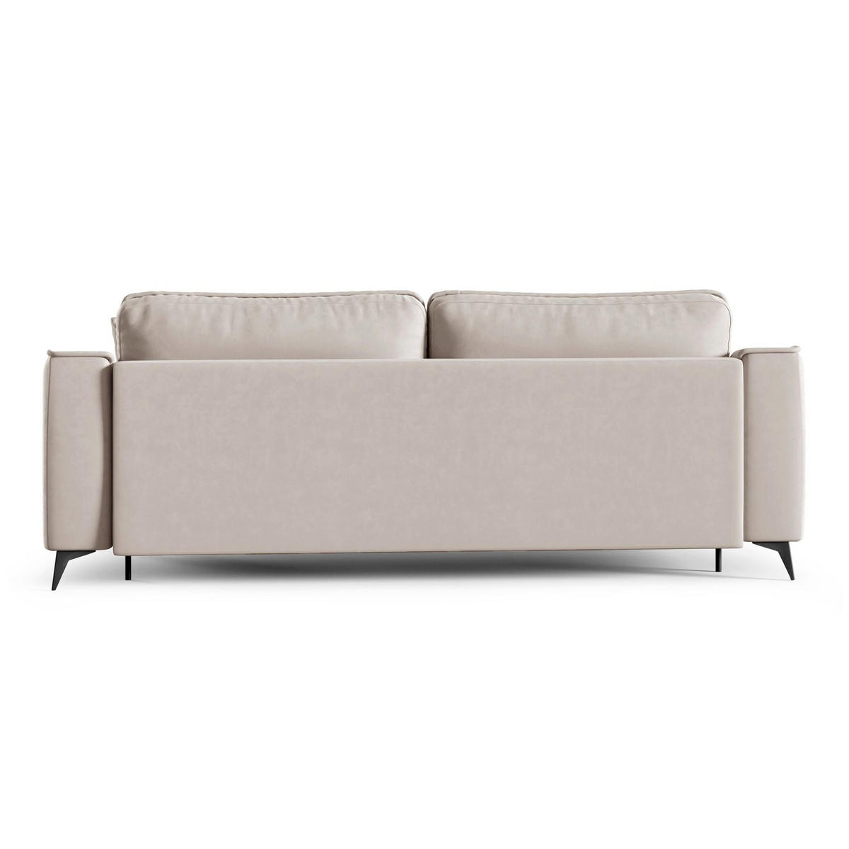 3-SITZER SCHLAFSOFA Louisos Samt Hellbeige - Ecru/Schwarz, Textil/Metall (249/100/100cm) - Selsey
