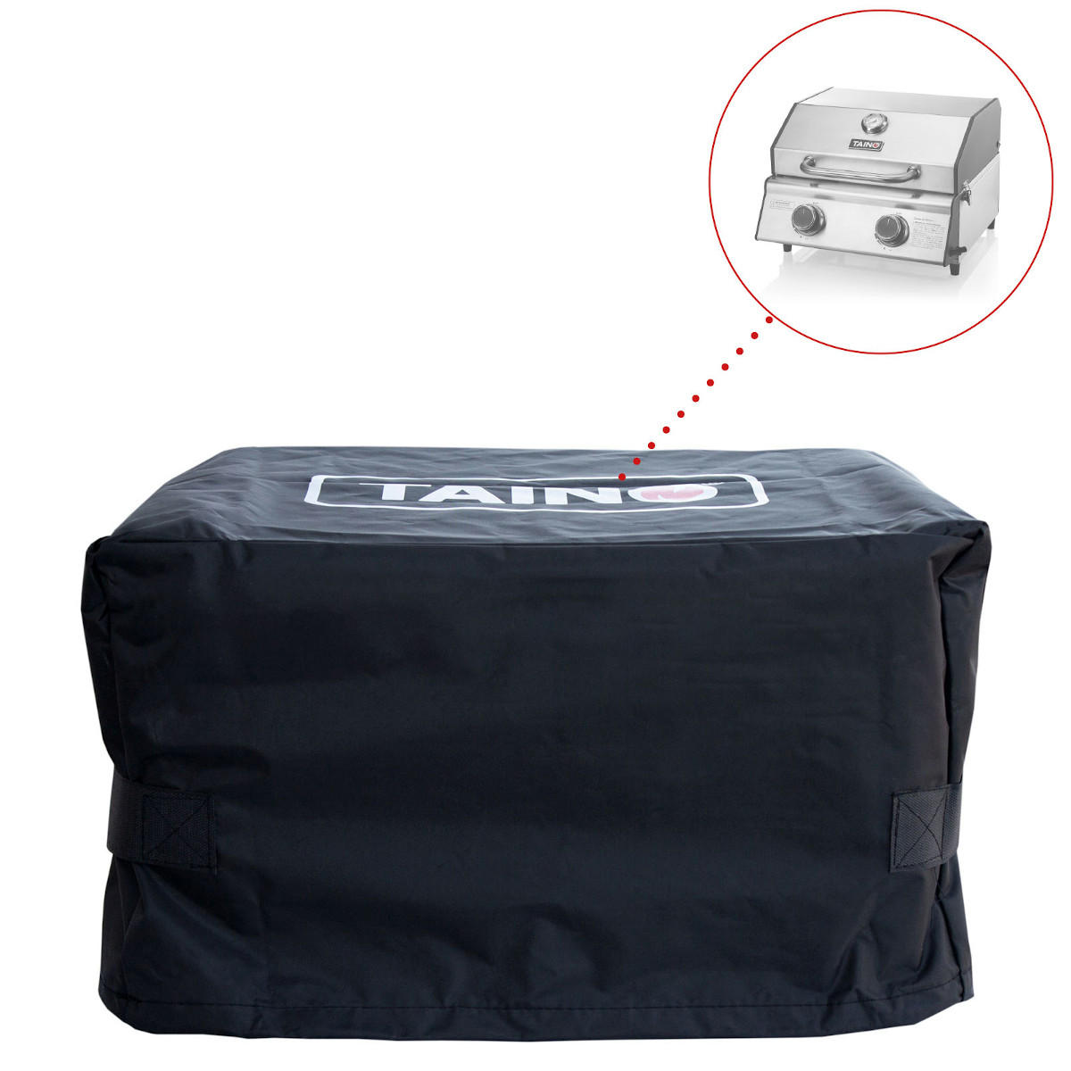 TAINO Abdeckhaube PLATINUM COMPACT Abdeckung Haube Gasgrill Schutzhülle Plane Hülle - Schwarz, Textil (56/35/46cm) - TAINO