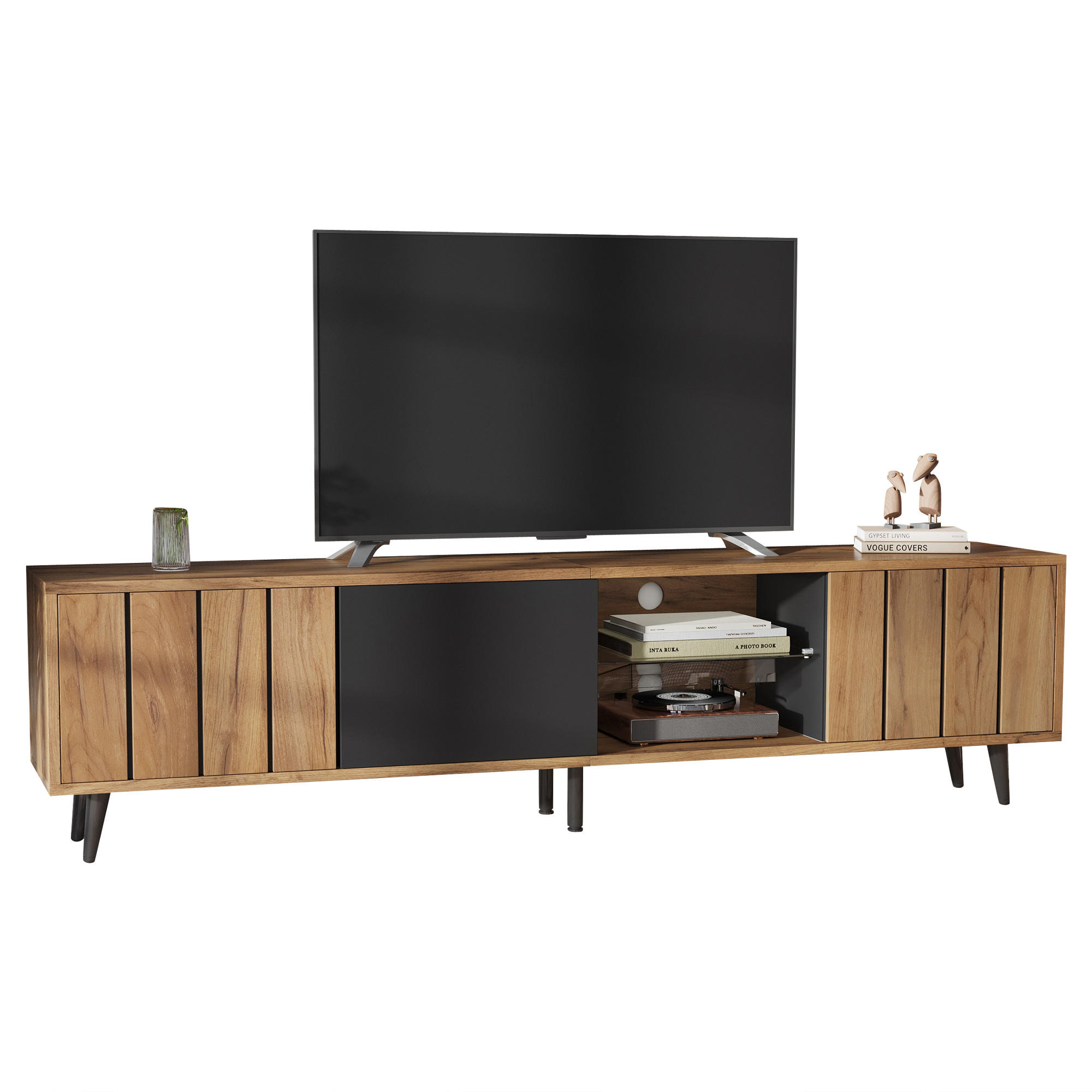 Beauniv Tv-Lowboard Braun 31.5x45x175 cm